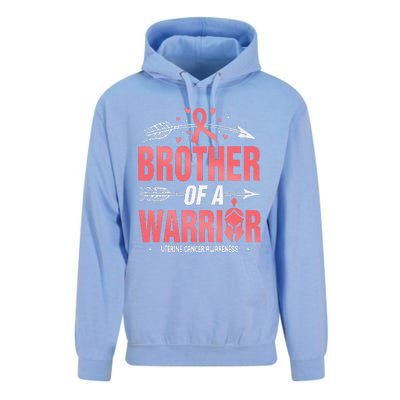 Uterine Cancer Awareness Brother Of A Warrior Peach Ribbon Unisex Surf Hoodie