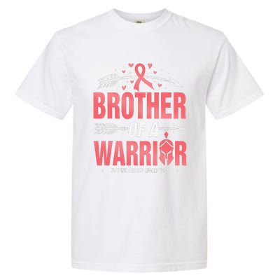 Uterine Cancer Awareness Brother Of A Warrior Peach Ribbon Garment-Dyed Heavyweight T-Shirt