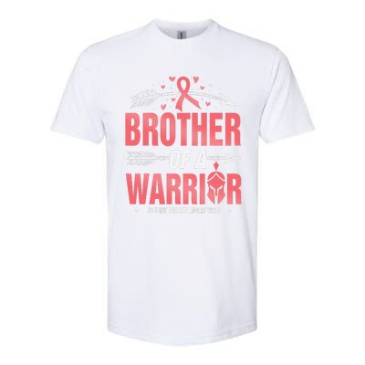 Uterine Cancer Awareness Brother Of A Warrior Peach Ribbon Softstyle CVC T-Shirt