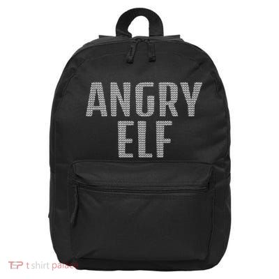 Ugly Christmas Angry Elf Funny Joke Quote Novelty 16 in Basic Backpack