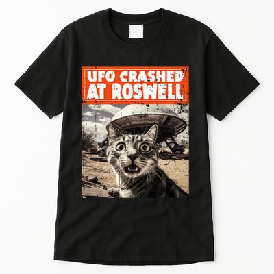 Ufo Crashed At Roswell Alien Selfie Cat Tall T-Shirt