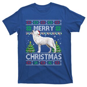 Ugly Christmas Animal Wolf Christmas Wolf Dog T-Shirt