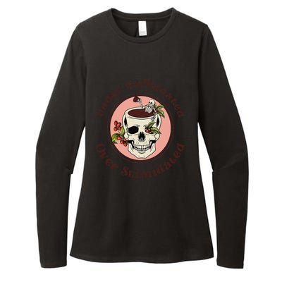 Under Caffeinated And Over Stimulated Coffee Skeleton Skull Womens CVC Long Sleeve Shirt