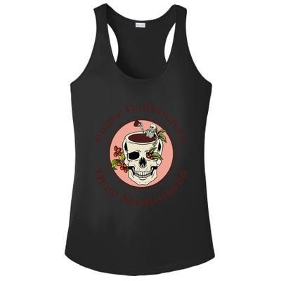 Under Caffeinated And Over Stimulated Coffee Skeleton Skull Ladies PosiCharge Competitor Racerback Tank