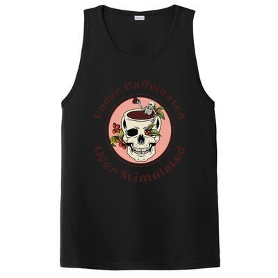 Under Caffeinated And Over Stimulated Coffee Skeleton Skull PosiCharge Competitor Tank