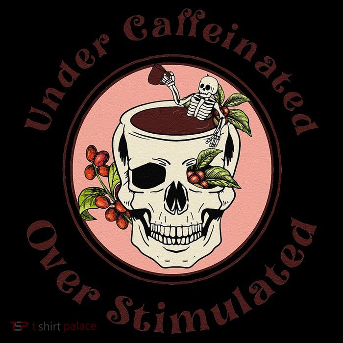 Under Caffeinated And Over Stimulated Coffee Skeleton Skull Wool Snapback Cap