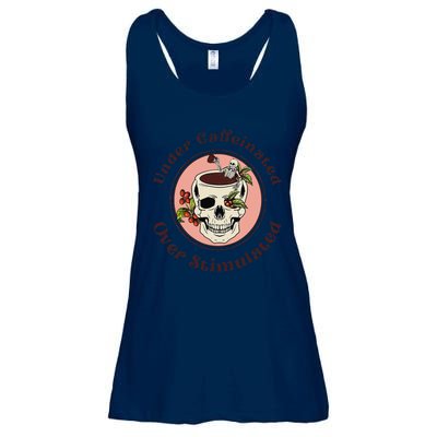 Under Caffeinated And Over Stimulated Coffee Skeleton Skull Ladies Essential Flowy Tank