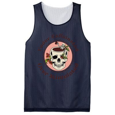 Under Caffeinated And Over Stimulated Coffee Skeleton Skull Mesh Reversible Basketball Jersey Tank