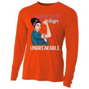 Ulcerative Colitis Awareness Warrior Unbreakable Meaningful Gift Cooling Performance Long Sleeve Crew