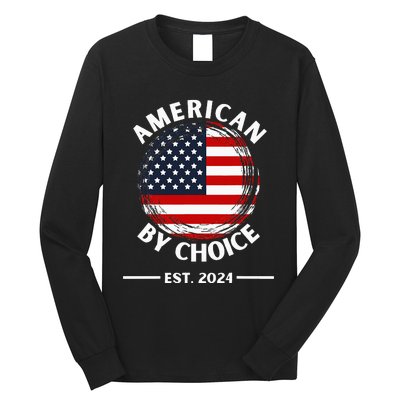 Us Citizenship American By Choice Est 2024 Usa Flag Long Sleeve Shirt