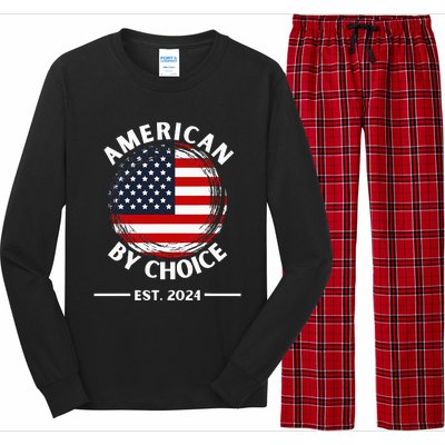 Us Citizenship American By Choice Est 2024 Usa Flag Long Sleeve Pajama Set