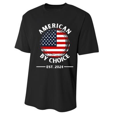 Us Citizenship American By Choice Est 2024 Usa Flag Performance Sprint T-Shirt