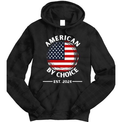 Us Citizenship American By Choice Est 2024 Usa Flag Tie Dye Hoodie