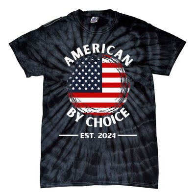 Us Citizenship American By Choice Est 2024 Usa Flag Tie-Dye T-Shirt