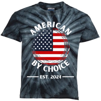 Us Citizenship American By Choice Est 2024 Usa Flag Kids Tie-Dye T-Shirt