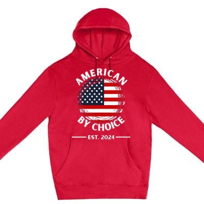 Us Citizenship American By Choice Est 2024 Usa Flag Premium Pullover Hoodie