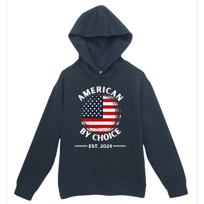 Us Citizenship American By Choice Est 2024 Usa Flag Urban Pullover Hoodie