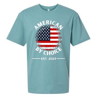 Us Citizenship American By Choice Est 2024 Usa Flag Sueded Cloud Jersey T-Shirt