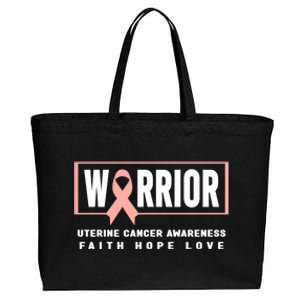 Uterine Cancer Awareness Cool Gift Funny Gift Uterine Cancer Warrior Gift Cotton Canvas Jumbo Tote