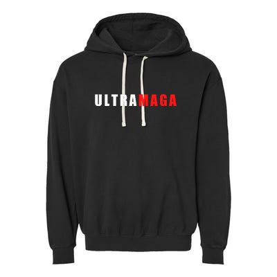 Ultra MAGA Conservative Anti Biden Garment-Dyed Fleece Hoodie