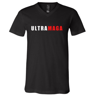 Ultra MAGA Conservative Anti Biden V-Neck T-Shirt