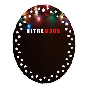 Ultra MAGA Conservative Anti Biden Ceramic Oval Ornament