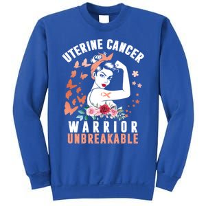 Uterine Cancer Awareness Warrior Unbreakable Strong Pe Gift Sweatshirt