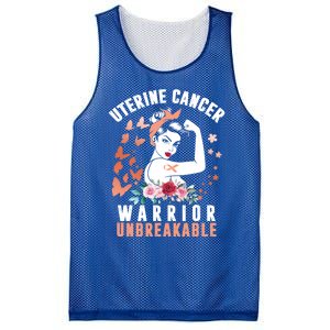 Uterine Cancer Awareness Warrior Unbreakable Strong Pe Gift Mesh Reversible Basketball Jersey Tank