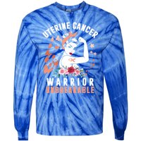 Uterine Cancer Awareness Warrior Unbreakable Strong Pe Gift Tie-Dye Long Sleeve Shirt