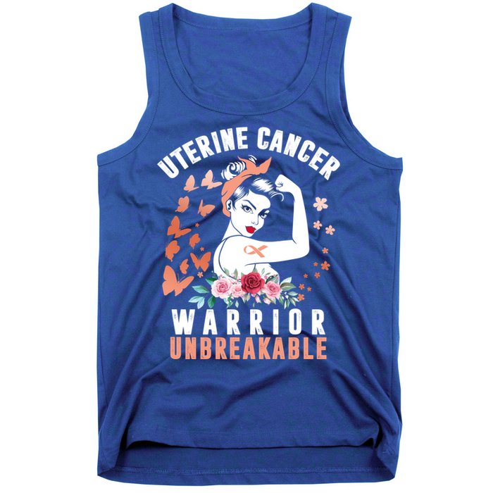 Uterine Cancer Awareness Warrior Unbreakable Strong Pe Gift Tank Top