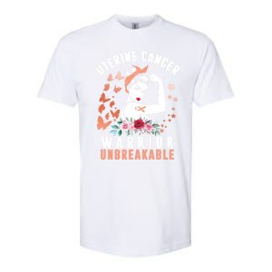 Uterine Cancer Awareness Warrior Unbreakable Strong Pe Gift Softstyle CVC T-Shirt