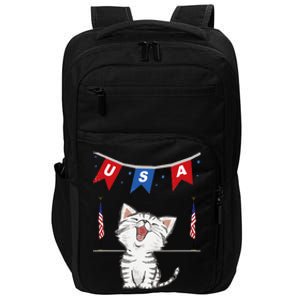 USA Cat American Flag Impact Tech Backpack