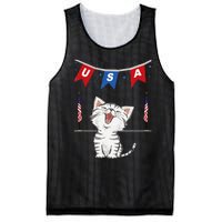 USA Cat American Flag Mesh Reversible Basketball Jersey Tank