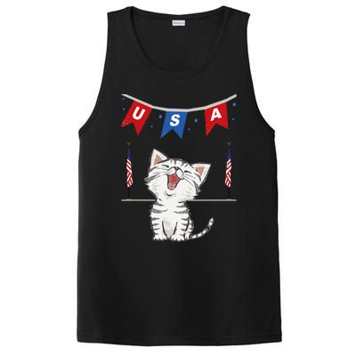 USA Cat American Flag PosiCharge Competitor Tank