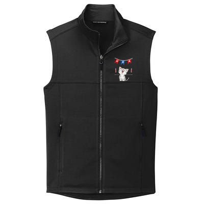 USA Cat American Flag Collective Smooth Fleece Vest