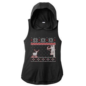 Ugly Christmas Amazing Cute Funny Gift Duck Hunter Deer Hunting Ladies PosiCharge Tri-Blend Wicking Draft Hoodie Tank