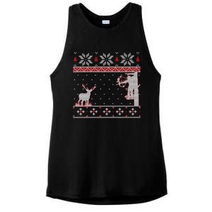 Ugly Christmas Amazing Cute Funny Gift Duck Hunter Deer Hunting Ladies PosiCharge Tri-Blend Wicking Tank