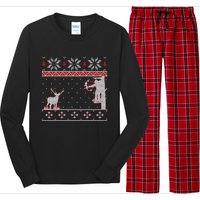 Ugly Christmas Amazing Cute Funny Gift Duck Hunter Deer Hunting Long Sleeve Pajama Set