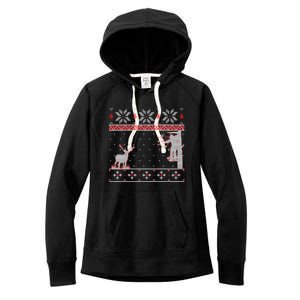 Ugly Christmas Amazing Cute Funny Gift Duck Hunter Deer Hunting Women's Fleece Hoodie