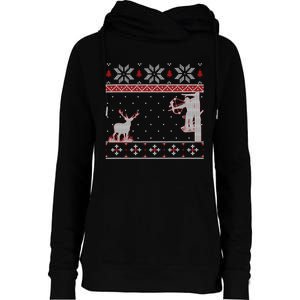 Ugly Christmas Amazing Cute Funny Gift Duck Hunter Deer Hunting Womens Funnel Neck Pullover Hood