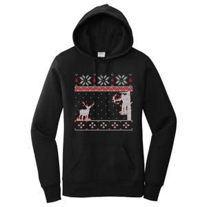 Ugly Christmas Amazing Cute Funny Gift Duck Hunter Deer Hunting Women's Pullover Hoodie