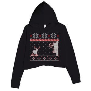 Ugly Christmas Amazing Cute Funny Gift Duck Hunter Deer Hunting Crop Fleece Hoodie