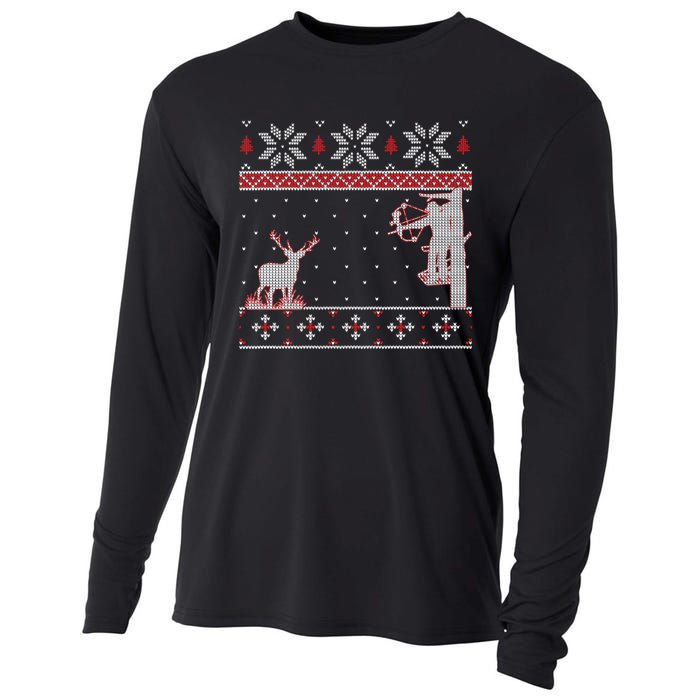 Ugly Christmas Amazing Cute Funny Gift Duck Hunter Deer Hunting Cooling Performance Long Sleeve Crew