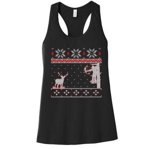 Ugly Christmas Amazing Cute Funny Gift Duck Hunter Deer Hunting Women's Racerback Tank