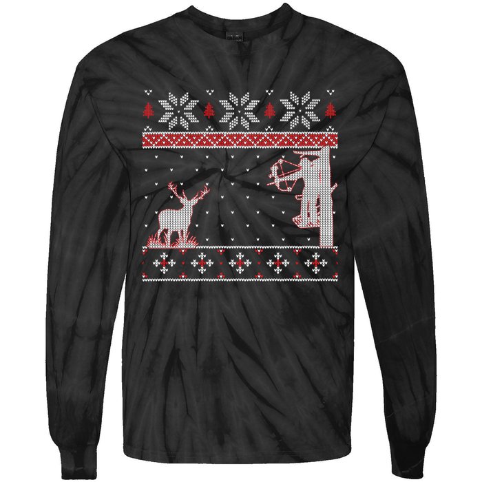 Ugly Christmas Amazing Cute Funny Gift Duck Hunter Deer Hunting Tie-Dye Long Sleeve Shirt