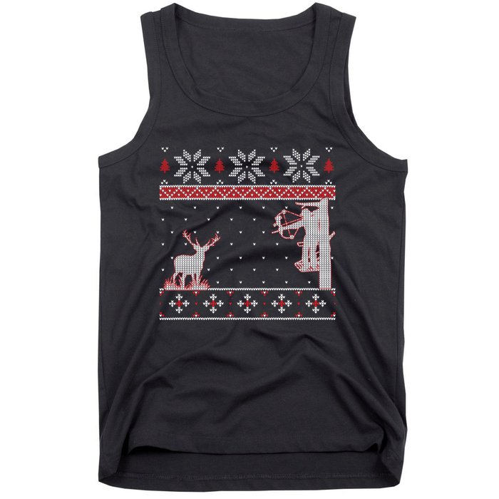 Ugly Christmas Amazing Cute Funny Gift Duck Hunter Deer Hunting Tank Top