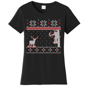 Ugly Christmas Amazing Cute Funny Gift Duck Hunter Deer Hunting Women's T-Shirt