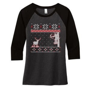 Ugly Christmas Amazing Cute Funny Gift Duck Hunter Deer Hunting Women's Tri-Blend 3/4-Sleeve Raglan Shirt