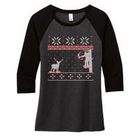 Ugly Christmas Amazing Cute Funny Gift Duck Hunter Deer Hunting Women's Tri-Blend 3/4-Sleeve Raglan Shirt