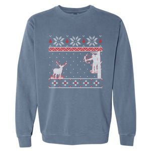 Ugly Christmas Amazing Cute Funny Gift Duck Hunter Deer Hunting Garment-Dyed Sweatshirt